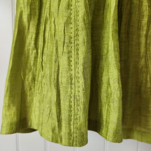 WINDSMOOR Green Linen Blend Skirt~18 - Picture 3 of 8